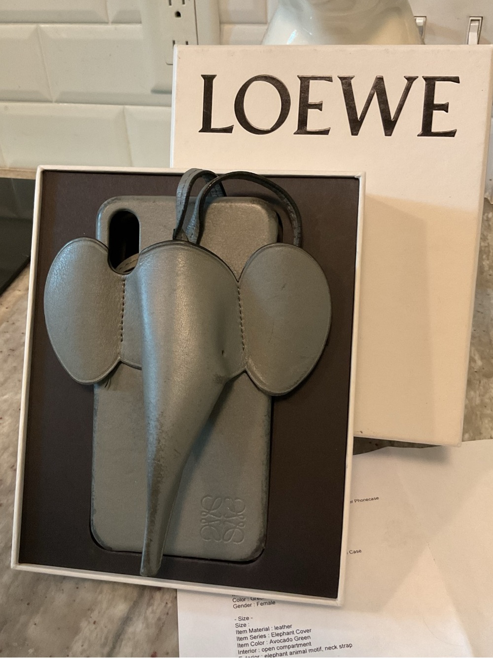 Loewe Elephant iPhone leather case w/ strap